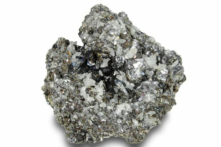 Quartz and Sphalerite Crystals on Lustrous Galena - Peru #253389